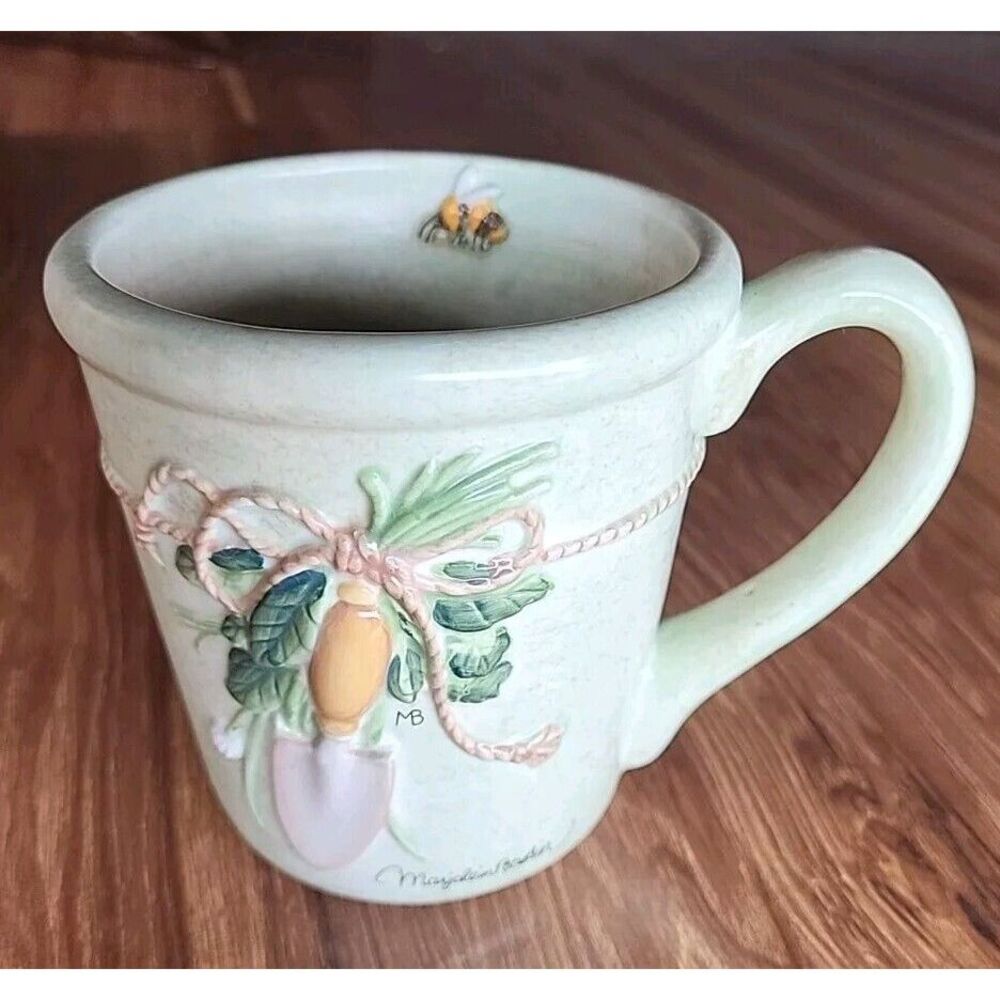Hallmark Marjolein‎ Bastin Cup Mug Nature's Sketchbook Gardening Sage Green